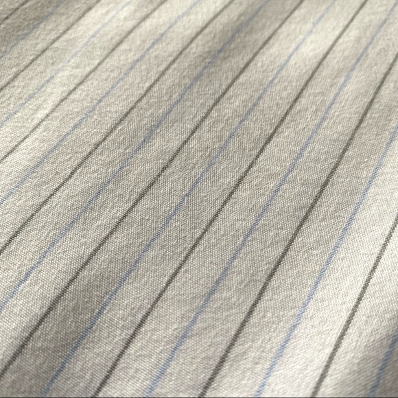 Old Navy White Short Sleeve Button-Up with Light Blue & Brown Pinstripe Sz XXL - Picture 7 of 9